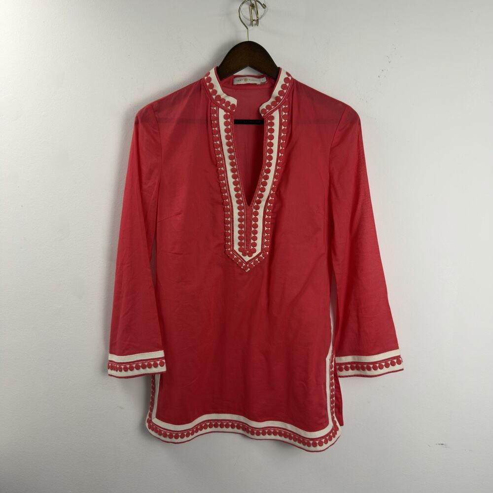 Tory Burch Iveta Cotton Tunic Size 6 Summer Cotton Resortwear